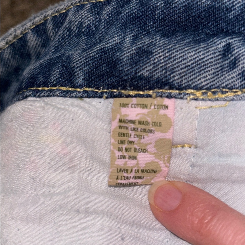 Vintage Free People Embroidered & Patchwork Distressed Blue Jeans - Picture 8 of 8